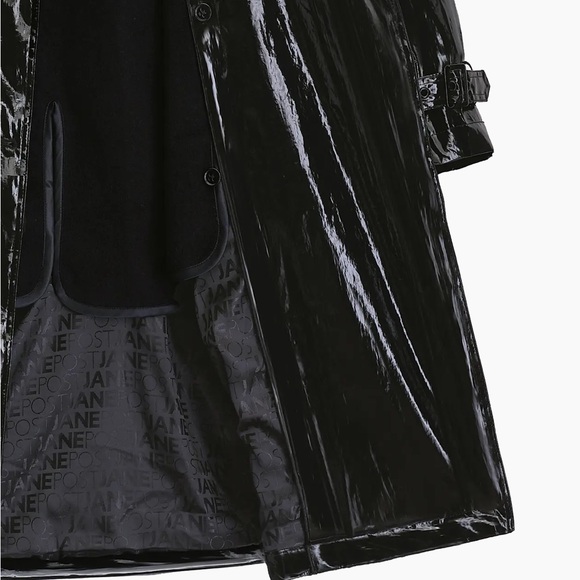 Jane Post Women's Black Trench Coat - Picture 5 of 7